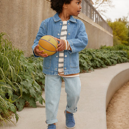 Big Kids' KNX Leather Sneaker  |  Coronet Blue/Vapor