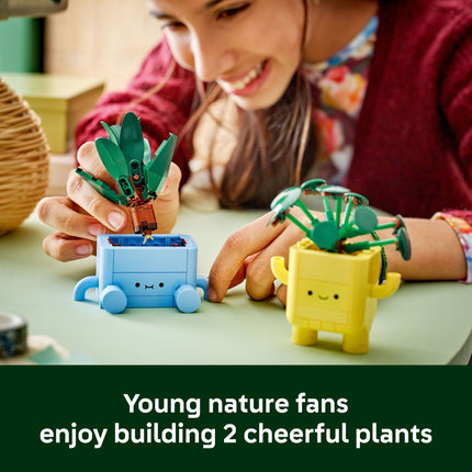 LEGO Botanicals Happy Plants Building Toy for Kids, Girls, and Boys 9+ - Playroom Decor for Desk or Shelf - Birthday Gift Idea for Young Gardeners - Artificial Indoor Plant for Play & Display - 10349