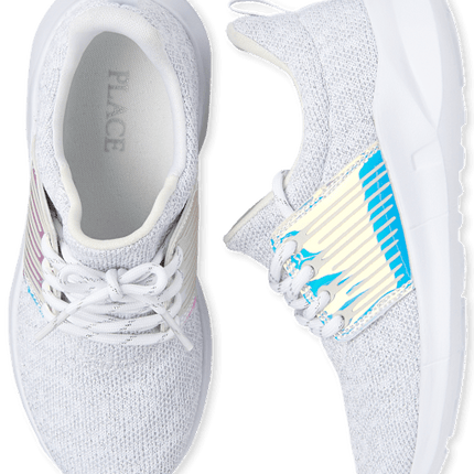 Girls Holographic Running Sneakers - whiteGirls Holographic Running Sneakers - white