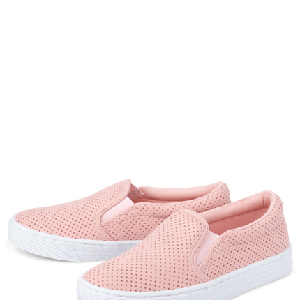 Girls Perforated Slip On Sneakers - pinkGirls Perforated Slip On Sneakers - pink