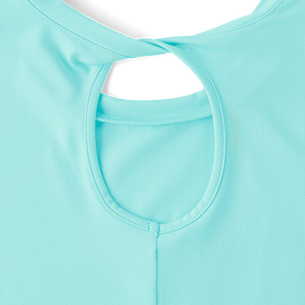 Girls Quick Dry Twist Back Boxy Top - blueGirls Quick Dry Twist Back Boxy Top - blue
