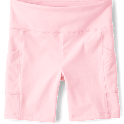 Girls Quick Dry High Rise Bike Shorts - pinkGirls Quick Dry High Rise Bike Shorts - pink