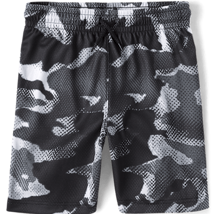 Boys Print Mesh Basketball Shorts - blackBoys Print Mesh Basketball Shorts - black