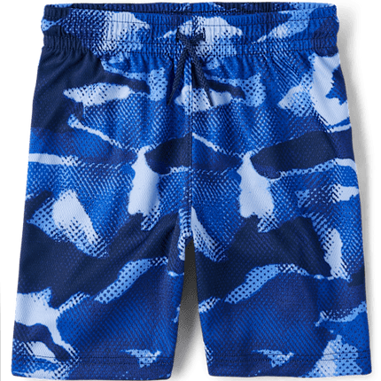 Boys Print Mesh Basketball Shorts - blueBoys Print Mesh Basketball Shorts - blue