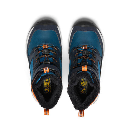 Little Kids' Skua Waterproof Winter Boot  |  Sky Captain/Gold Flame