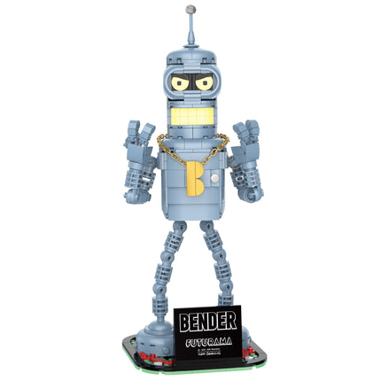 Brickcraft Futurama Bender Brick Building Kit (396- Plastic Piece Set), Sci-Fi Collectible Display Figure, Toy Brick Set Model for Adults, Teens, and Fans of Animated TV