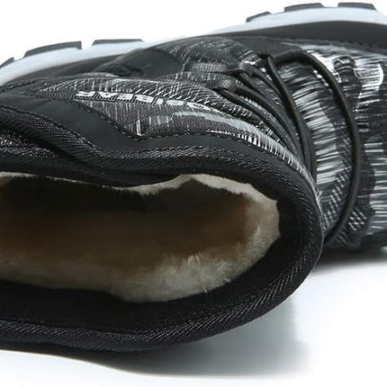 Boys Snow Boots Winter Waterproof Slip Resistant Cold Weather Shoes (Toddler/Little Kid/Big Kid)