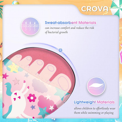 CROVA Toddler Kids Water Shoes Quick Dry Aqua Socks Non-Slip Barefoot Sports Shoes for Boys Girls Toddler