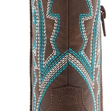 Girls Kids Western Boots Embroidered Cowgirl Cowboy Boots Girls Mid Calf Riding Shoes Little Kid/Big Kid