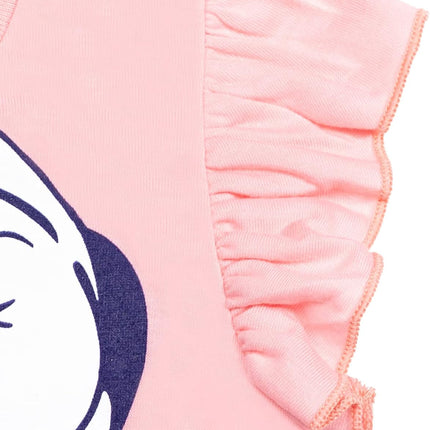 Disney Minnie Mouse Rainbow Floral T-Shirt and Chambray Shorts Outfit Set Infant to Big Kid Sizes (12 Months - 14-16)