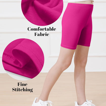 6 Pack Girls Bike Shorts Under Dress Dance Cartwheel Shorts for Toddler Kids Summer Clothes Multicolor