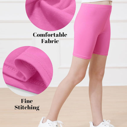 6 Pack Girls Bike Shorts Under Dress Dance Cartwheel Shorts for Toddler Kids Summer Clothes Multicolor