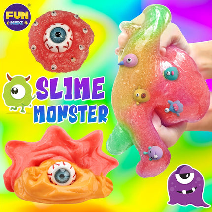 Halloween Toy Monster Slime Kit for Girls Ages 6-12, FunKidz Glow in Dark Slime Making Kit for Kids Make Soft Slime Balls with Photochromic Powder Kid Ideal Party Gifts
