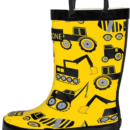 Kids Rain Boots for Girls & Boys – Waterproof Natural Rubber Toddler Rain Boots with Non-Slip Outsole & Easy Pull Handles – Solid, Pattern & Glitter Designs