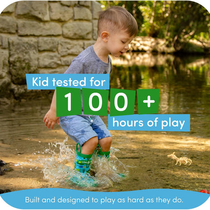 Kids Rain Boots for Girls & Boys – Waterproof Natural Rubber Toddler Rain Boots with Non-Slip Outsole & Easy Pull Handles – Solid, Pattern & Glitter Designs