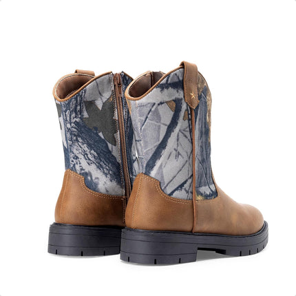 DREAM PAIRS Boys Girls Cowboy Boots Kids Western Riding Mid Calf Boots with Side Zipper (Toddler/Little Kid/Big Kid)