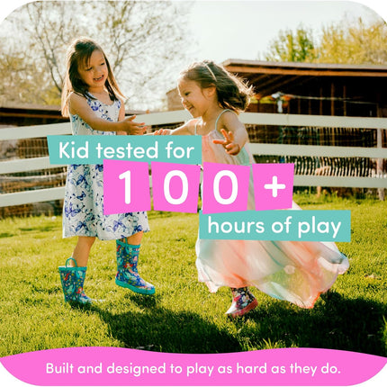 Kids Rain Boots for Girls & Boys – Waterproof Natural Rubber Toddler Rain Boots with Non-Slip Outsole & Easy Pull Handles – Solid, Pattern & Glitter Designs