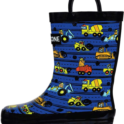 Kids Rain Boots for Girls & Boys – Waterproof Natural Rubber Toddler Rain Boots with Non-Slip Outsole & Easy Pull Handles – Solid, Pattern & Glitter Designs