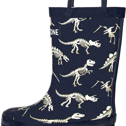 Kids Rain Boots for Girls & Boys – Waterproof Natural Rubber Toddler Rain Boots with Non-Slip Outsole & Easy Pull Handles – Solid, Pattern & Glitter Designs