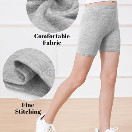 6 Pack Girls Bike Shorts Under Dress Dance Cartwheel Shorts for Toddler Kids Summer Clothes Multicolor