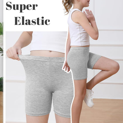 6 Pack Girls Bike Shorts Under Dress Dance Cartwheel Shorts for Toddler Kids Summer Clothes Multicolor