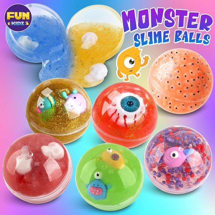 Halloween Toy Monster Slime Kit for Girls Ages 6-12, FunKidz Glow in Dark Slime Making Kit for Kids Make Soft Slime Balls with Photochromic Powder Kid Ideal Party Gifts