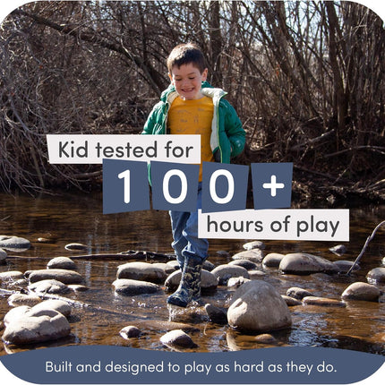 Kids Rain Boots for Girls & Boys – Waterproof Natural Rubber Toddler Rain Boots with Non-Slip Outsole & Easy Pull Handles – Solid, Pattern & Glitter Designs