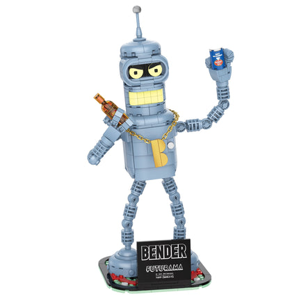 Brickcraft Futurama Bender Brick Building Kit (396- Plastic Piece Set), Sci-Fi Collectible Display Figure, Toy Brick Set Model for Adults, Teens, and Fans of Animated TV