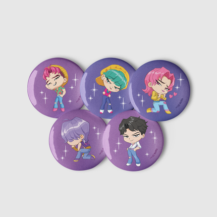 KPop Demon Hunters Chibi Saja Boys Soda Pop Pin Set