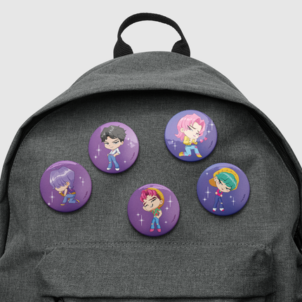 KPop Demon Hunters Chibi Saja Boys Soda Pop Pin Set