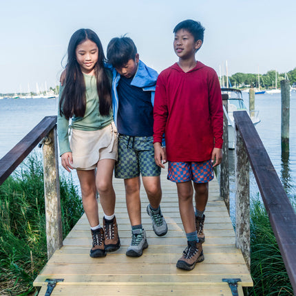 Big Kids' Targhee IV Waterproof Hiking Boot  |  Alloy/Granite Green