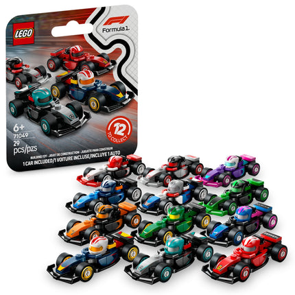 LEGO F1 Collectible Race Cars - Limited Edition Model Car Building Kit - Mystery Box for Fans of Formula 1 and Kids, Boys, and Girls, Ages 6+ - Collectible Gift Idea - 71049