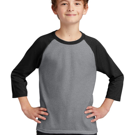 Port & Company ®  Youth Core Blend 3/4-Sleeve Raglan Tee. PC55YRS