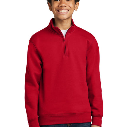 Port & Company PC78YQ: Youth Core Fleece 1/4-Zip Pullover Sweatshirt
