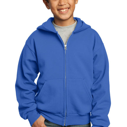Port & Company ®  - Youth Core Fleece Full-Zip Hooded Sweatshirt.  PC90YZH