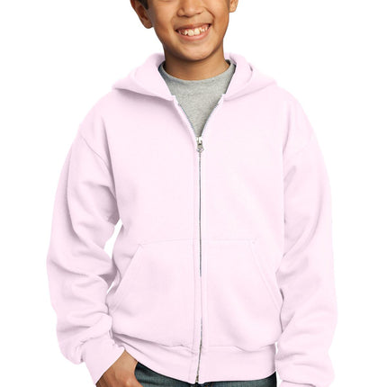 Port & Company ®  - Youth Core Fleece Full-Zip Hooded Sweatshirt.  PC90YZH