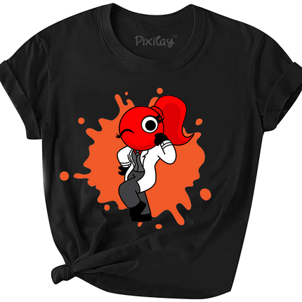 Red Rainbow Friend Girls Short Sleeve T-Shirt