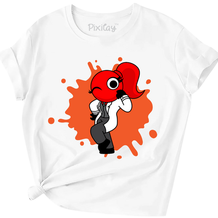 Red Rainbow Friend Girls Short Sleeve T-Shirt