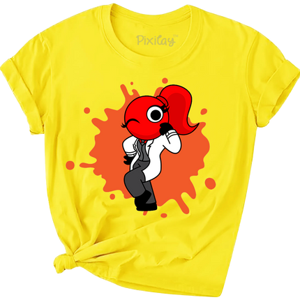 Red Rainbow Friend Girls Short Sleeve T-Shirt