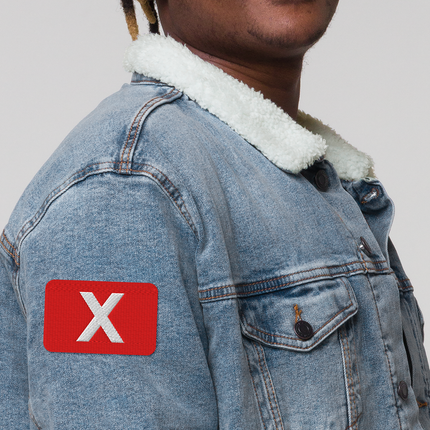 Squid Game Red X Embroidered Patch