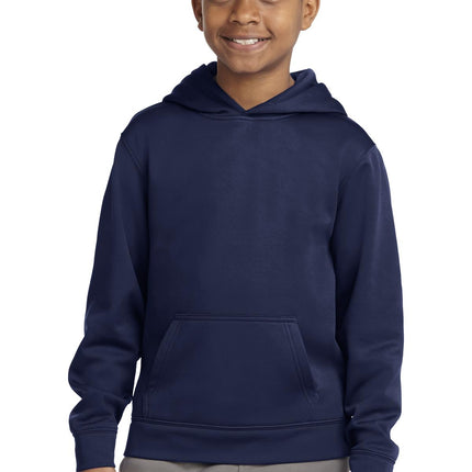 Sport-Tek YST244: Youth Sport-Wick Fleece Hooded Pullover
