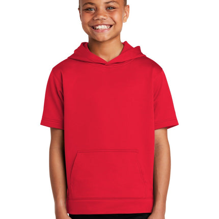 Sport-Tek YST251: Youth Sport-Wick Fleece Short Sleeve Hooded Pullover