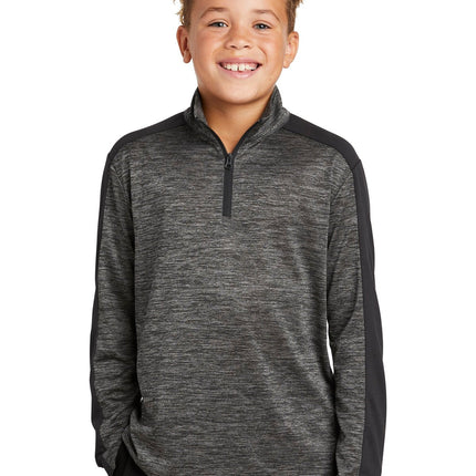 Sport-Tek YST397: Youth PosiCharge Electric Heather Colorblock 1/4-Zip Pullover