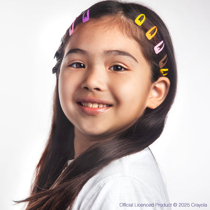 Enchante Crayola Kids Snap Hair Clips, Assorted Colors, for All Hair Types, 18 Count