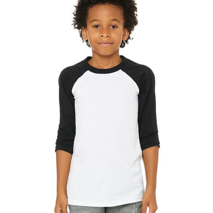 Bella+Canvas 3200Y: Youth 3/4-Sleeve Baseball T-Shirt