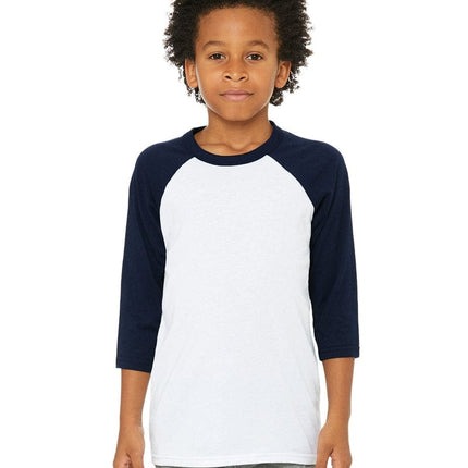 Bella+Canvas 3200Y: Youth 3/4-Sleeve Baseball T-Shirt