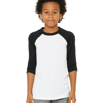 Bella+Canvas 3200Y: Youth 3/4-Sleeve Baseball T-Shirt