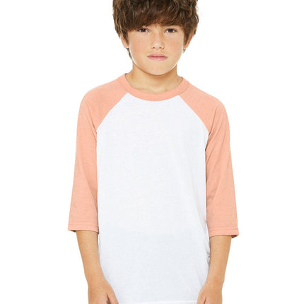 Bella+Canvas 3200Y: Youth 3/4-Sleeve Baseball T-Shirt