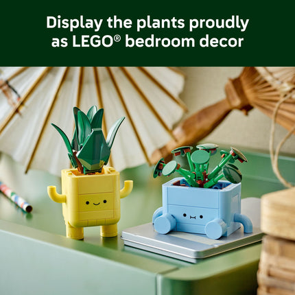 LEGO Botanicals Happy Plants Building Toy for Kids, Girls, and Boys 9+ - Playroom Decor for Desk or Shelf - Birthday Gift Idea for Young Gardeners - Artificial Indoor Plant for Play & Display - 10349
