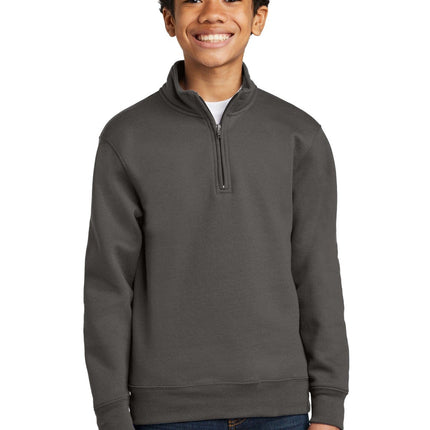 Port & Company PC78YQ: Youth Core Fleece 1/4-Zip Pullover Sweatshirt